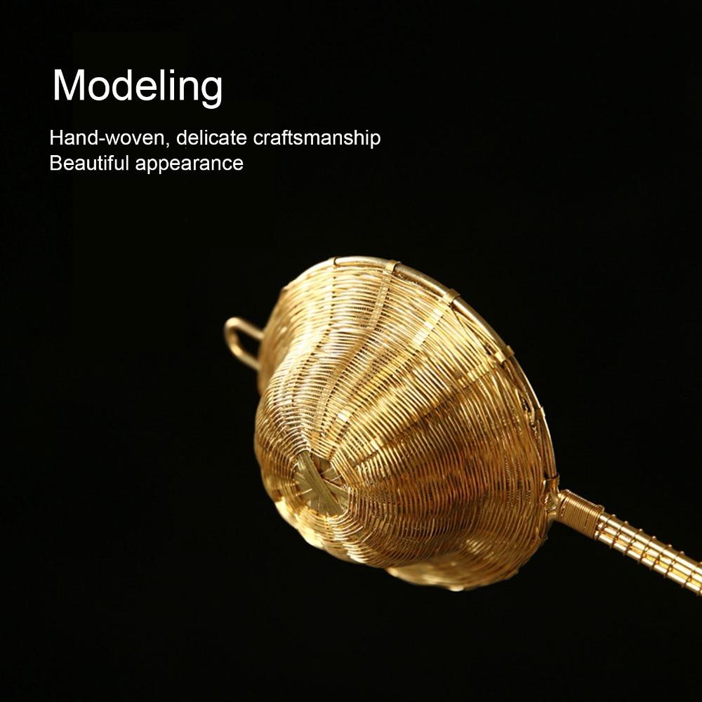 Long Handle Design Tea Infuser Strainer Hand Made Copper Tea Infuser Loose Leaf Brewing