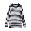 Kaslead New Women clothes Western Style Fashion Simple and Versatile Thin Stripe Knitted Pullover 9325010