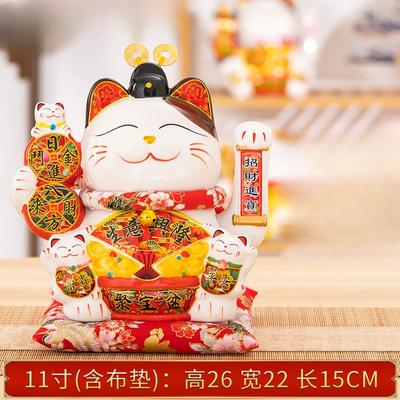 Керамическая кошка удачи Декор для дома Машущая рука кошка Фэн-шуй Керамическая статуэтка кошки удачи Kawaii Аксессуары для декора комнаты
