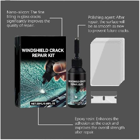 Комплект для ремонта трещин на лобовом стекле, ремонт трещин на стекле, комплект для ремонта сколов и трещин на лобовом стекле, комплект для ремонта трещин на лобовом стекле автомобиля