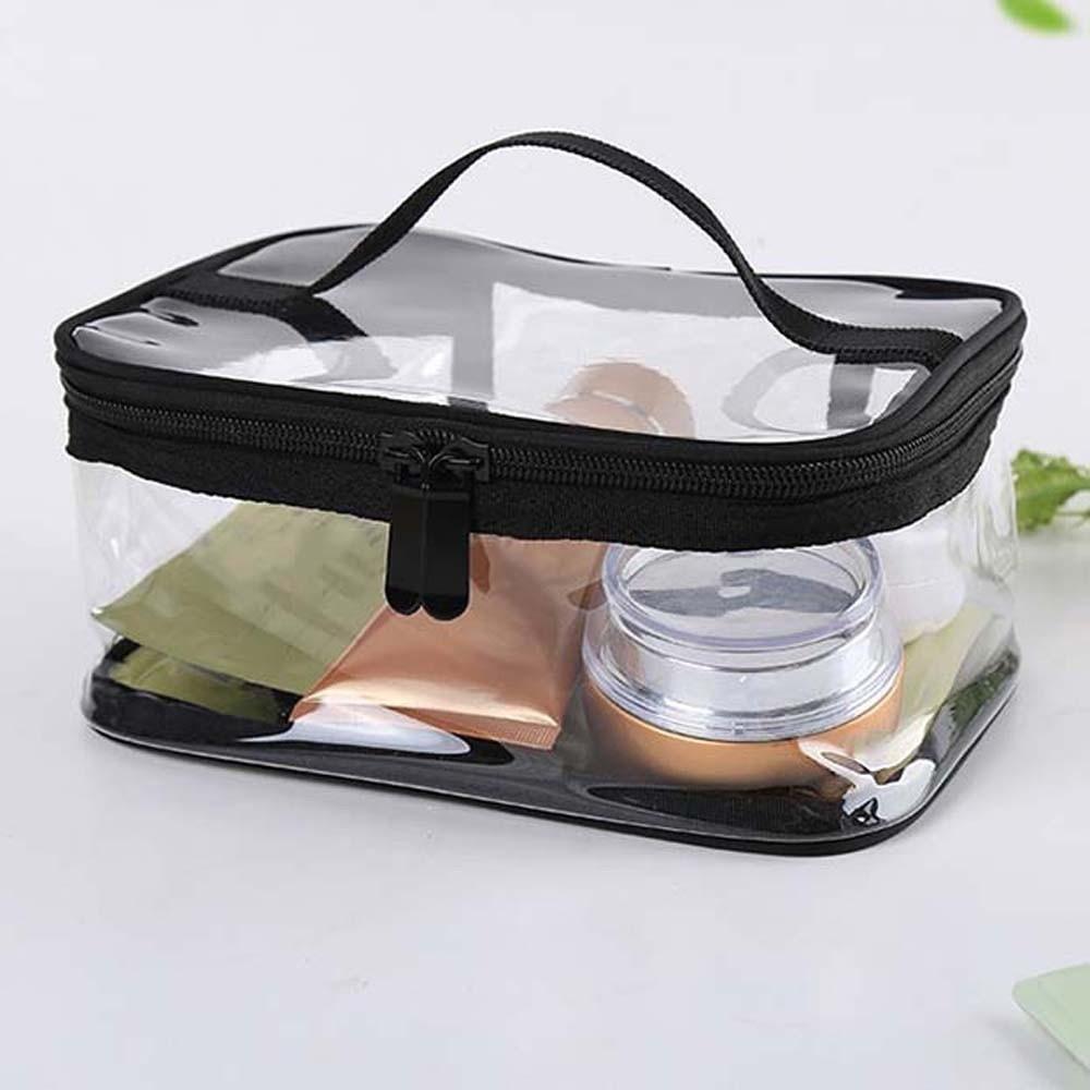 PU Leather Transparent Makeup Bag Clutch Pouch Swimming Small Bag Clear PVC Handbag Beach