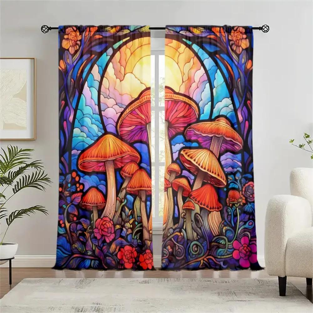 Натуральная витражная дверь, фиолетовые цветочные шторы, жалюзи для гостиной, спальни, ванной комнаты, кухонной двери, домашнего декора, 2 шт.