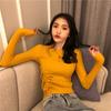 Spring and Autumn New Slim Fit Knitted Base Sweater Women's Sweater Stylish Round Neck Long Sleeved Tight Drawstring Clothes Trendy