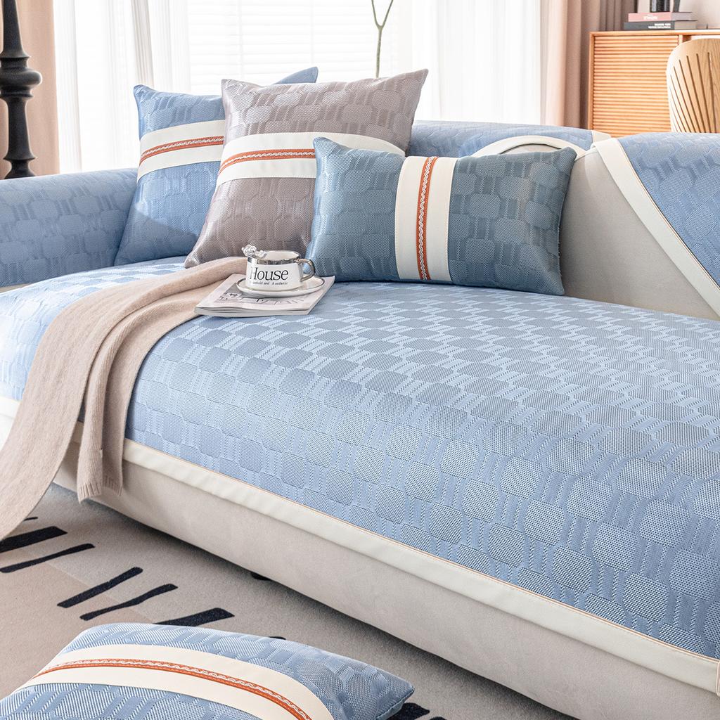 Summer Cool Ice Silk Sofa Cushion Modern Simple Non-Slip Sofa Cover  New Seat Cushion Summer Mat