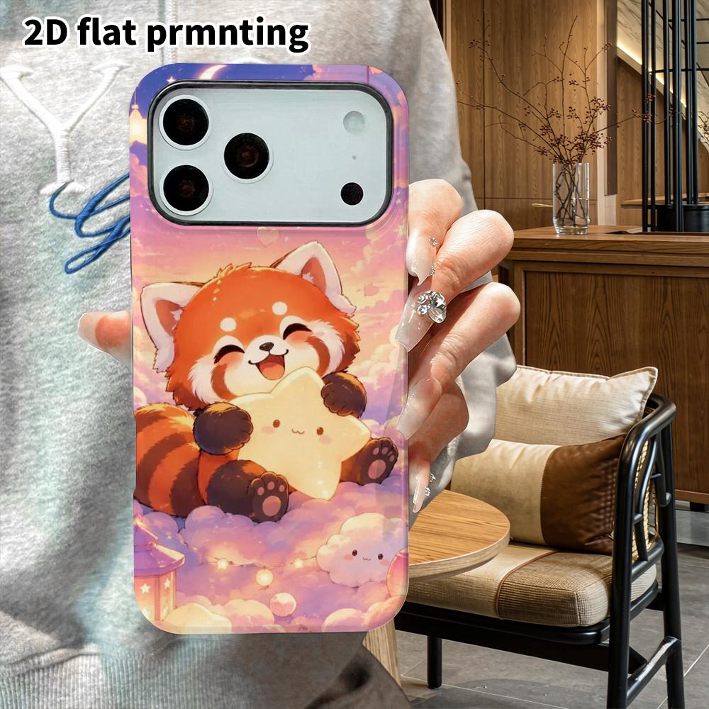 Phone Case: 2D flat design suitable for iPhone 18 17 16 15 14 13 Pro film protective case, couple style, cloud little panda, Christmas and Halloween g