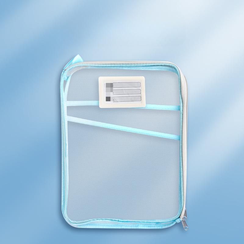 A4 Stationery Storage Bag Double-layer Mesh Zipper Bag Large Capacity Organizer Folders School Office Supplies Stationary Bag