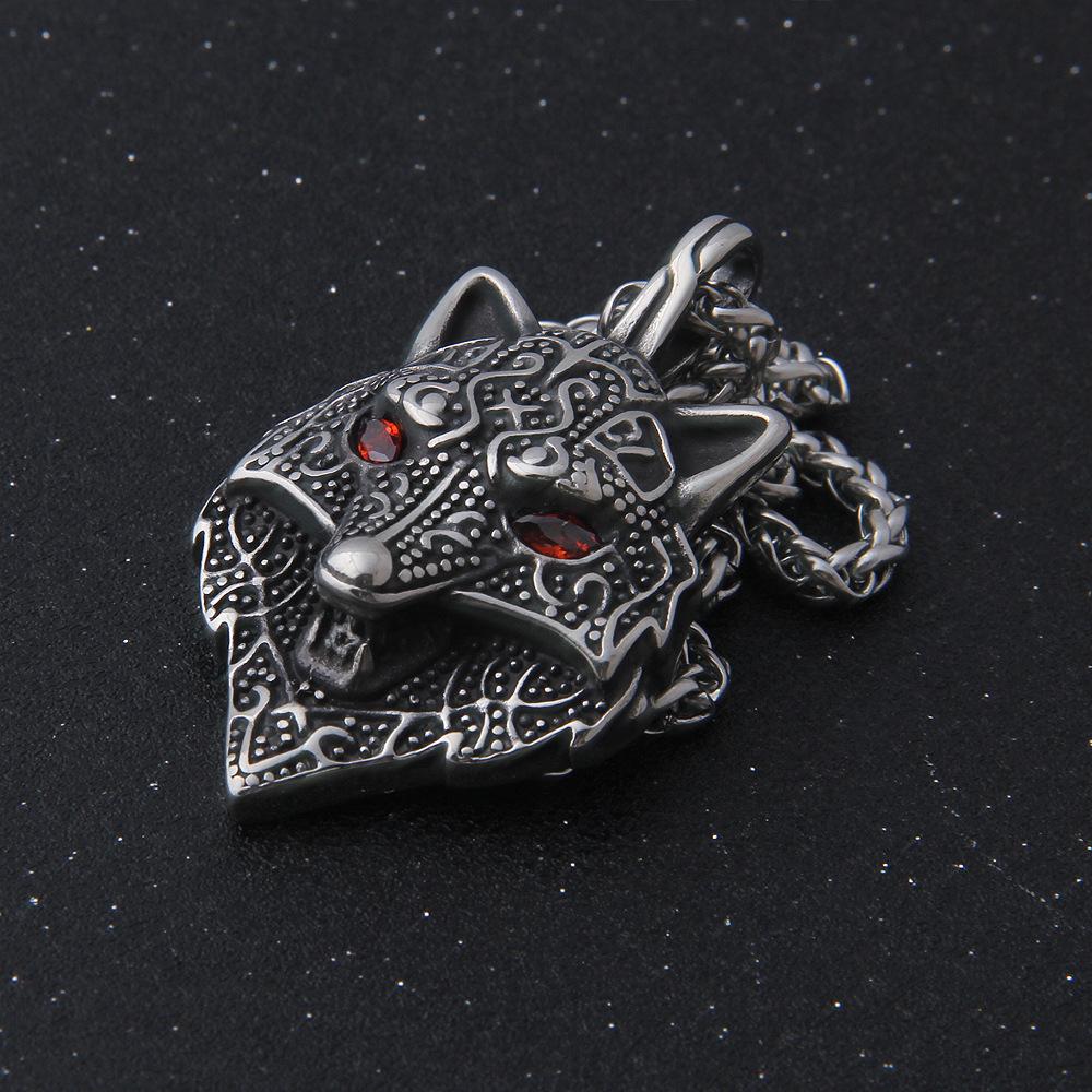 Punk Stainless Steel New Wolf Pendant Necklace Viking Men Celt Charm Fashion Jewelry Boys Gift