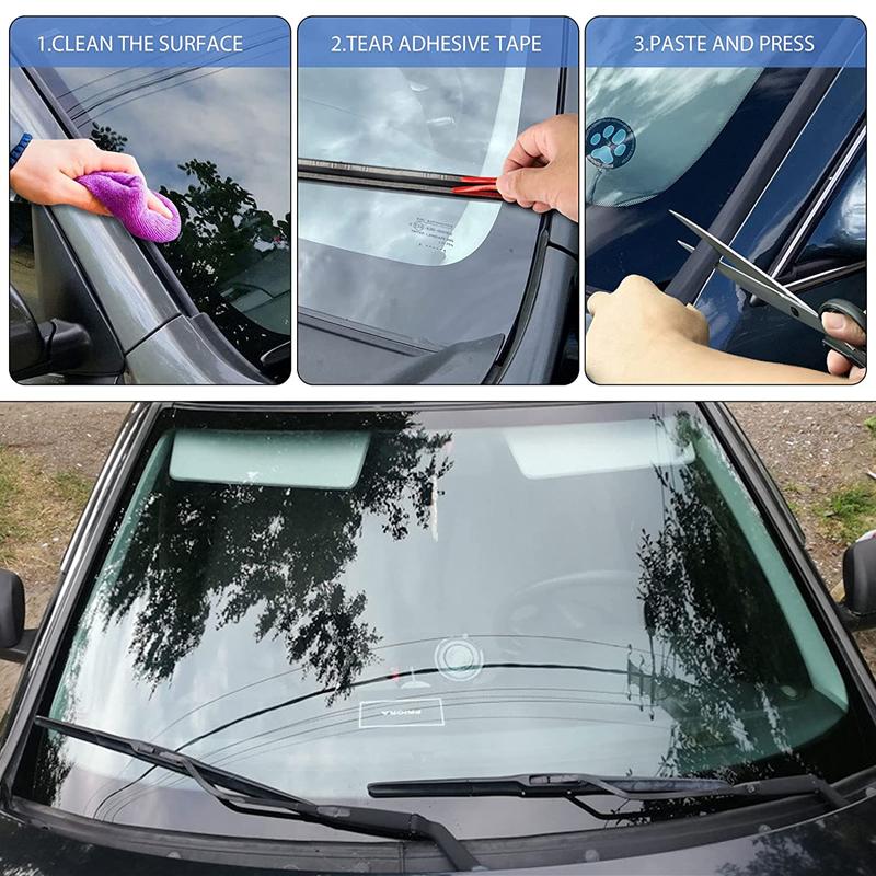 Автомобильные резиновые уплотнительные ленты, авто уплотнительная защитная наклейка, край окна, лобовое стекло, крыша, резиновая уплотнительная лента, шумоизоляционные аксессуары