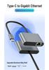 Адаптер Gigabit Ethernet Type-C 60 Вт с RJ45 для быстрой зарядки и подключения хаба
