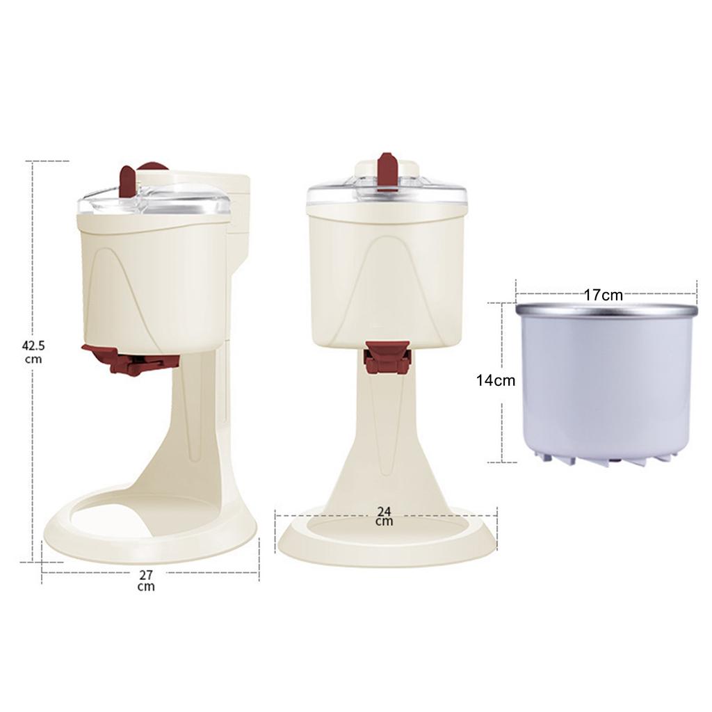 Mini Ice Cream Maker Machine Automatic Frozen Yogurt Machine Maker 1000ml for Sorbet Milkshakes