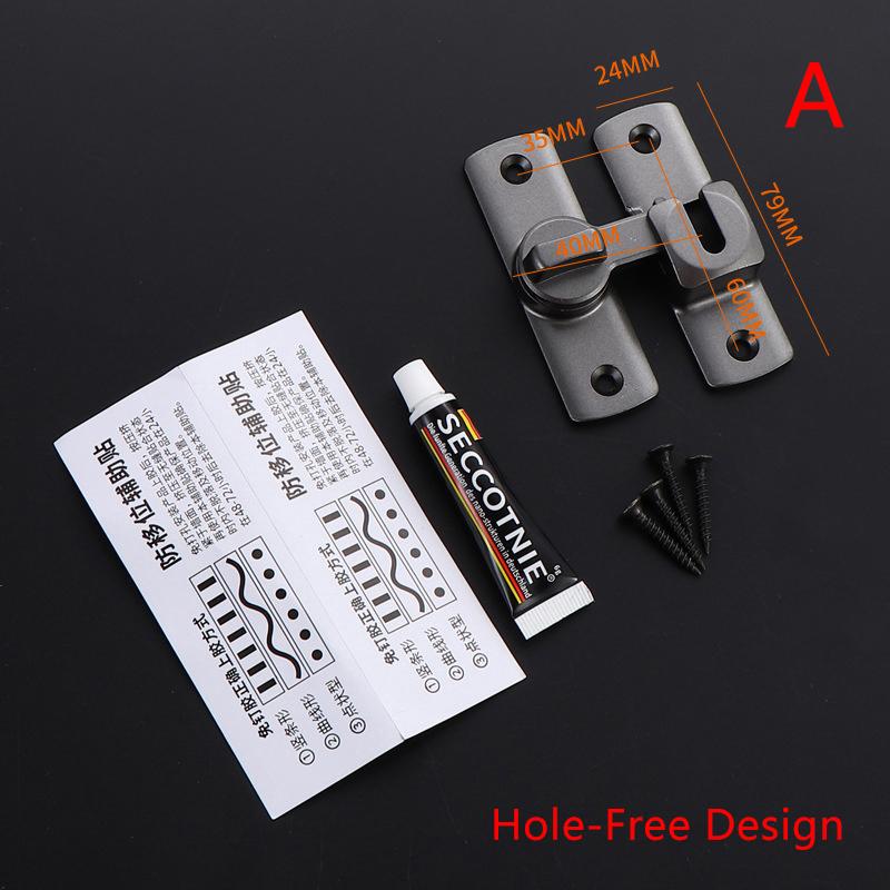 Punch-Free Hasp Latch Door Lock Black Cabinet Locks Kids Safety Lock Barn Door Sliding Door Anti-Pried Hook Lock Hardware