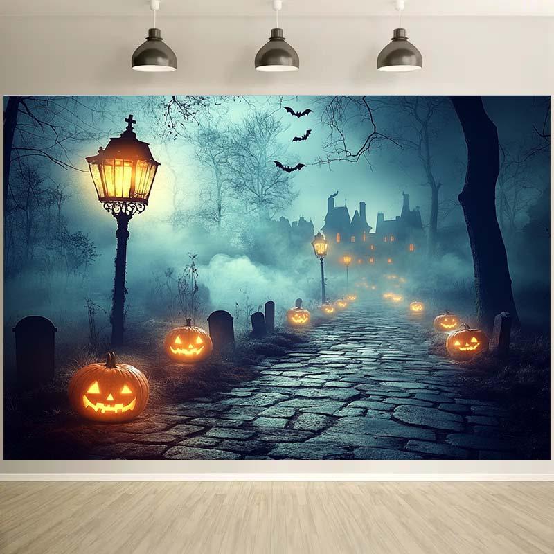 1 piece of Halloween themed background cloth - unfamiliar path with mysterious atmosphere - perfect for Halloween parties