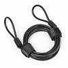 CAPTAIN STAG Bicycle Lock Wire Extension Wire Double Loop Wire Key Sold Separately Wire Only Diameter 4mm Length 2.5m Black Y-4429
