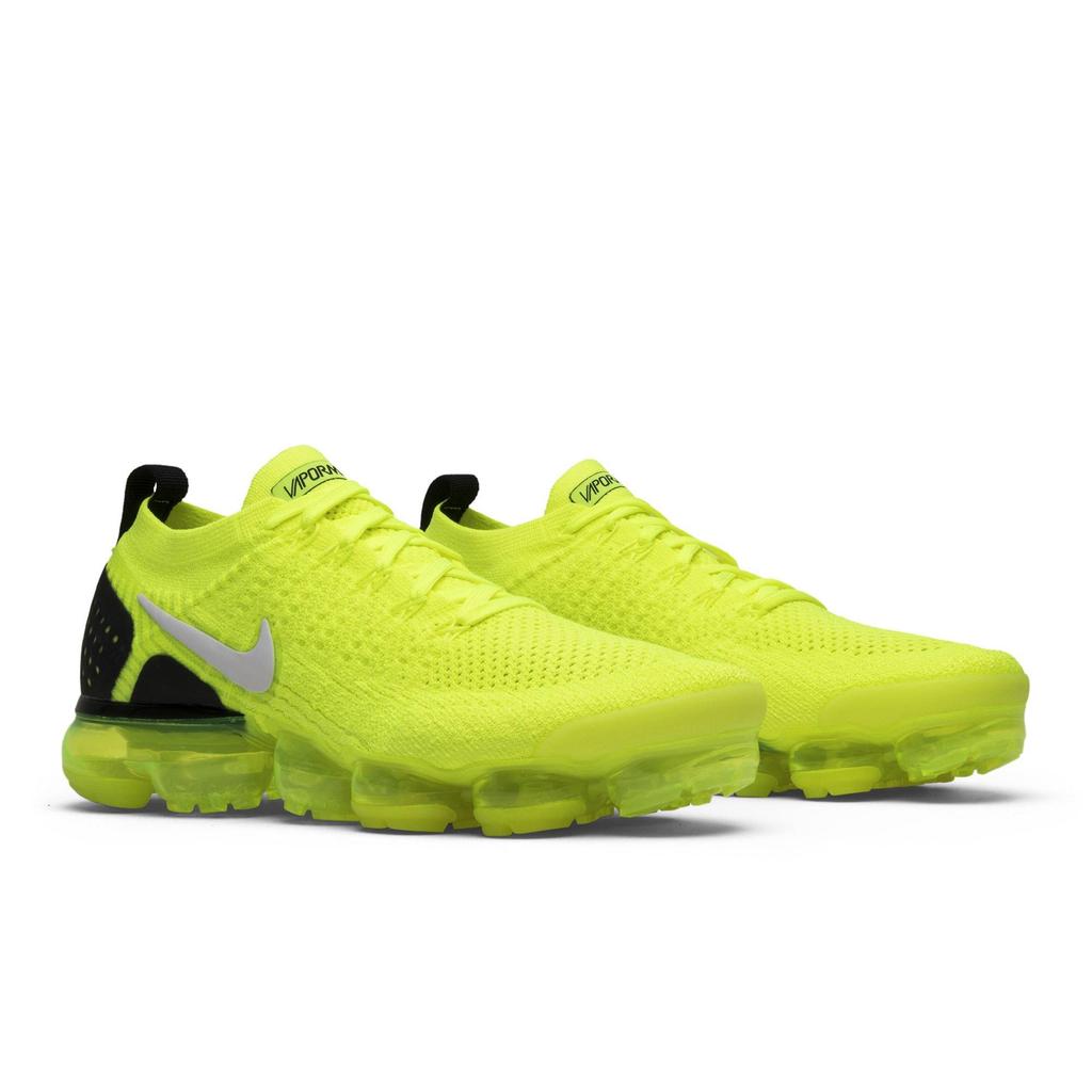 Nike Air VaporMax Flyknit 2 'Volt' (Unisex) Volt / White-Black Running Shoes 942842 700