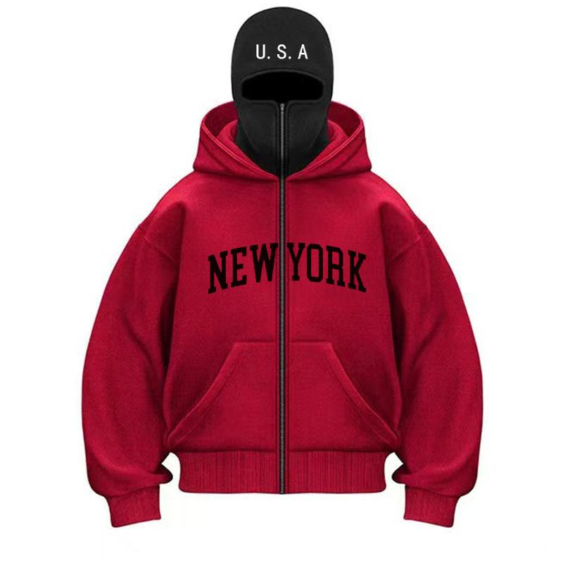 Мужские худи 2025 Весна и Осень Интегрированное худи Худи ниндзя Хип-хоп Сплайсинг Y2k Ретро
