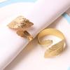 Leaf Shape Napkin Ring Gold Silver Color Open Napkin Buckle Resistant Wedding Anniversary Birthday Party Home Table Decoration