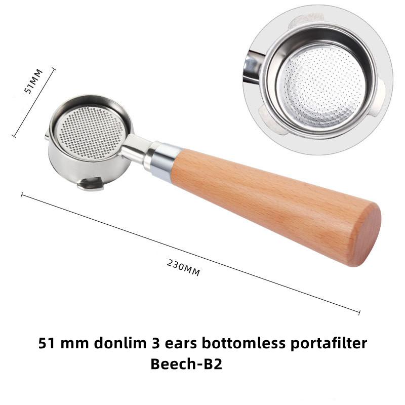 51mm 2 Spout 3 Ears Stainless Steel Coffee Portafilter Filter Holder for Donlim/Petrus/maxim/Derlla Espresso Machine Accessory