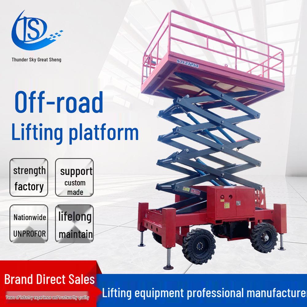 Electric Off-Road Aerial Work Platform: Self-Propelled Hydraulic Scissor Lift