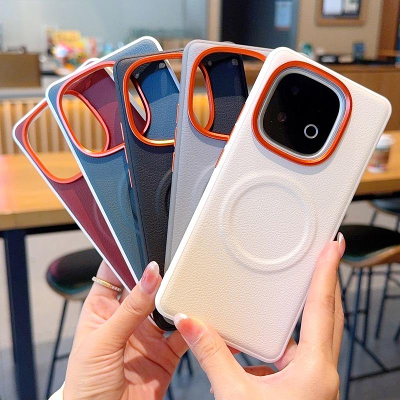 Phone Cases Redmi, Minimalist Faux < unk > Leather Magnetic Phone Cases, Luxury Leather Feel