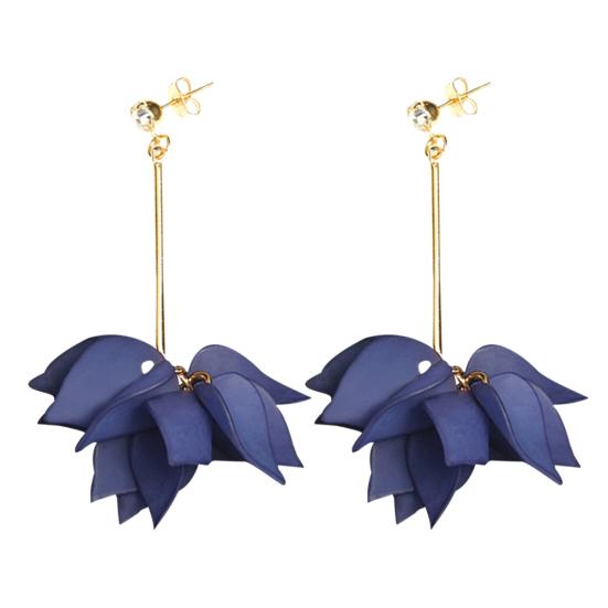 Женские цветочные лепестки, кулон с длинной кисточкой, стразы, серьги-гвоздики, ювелирные изделия, подарок