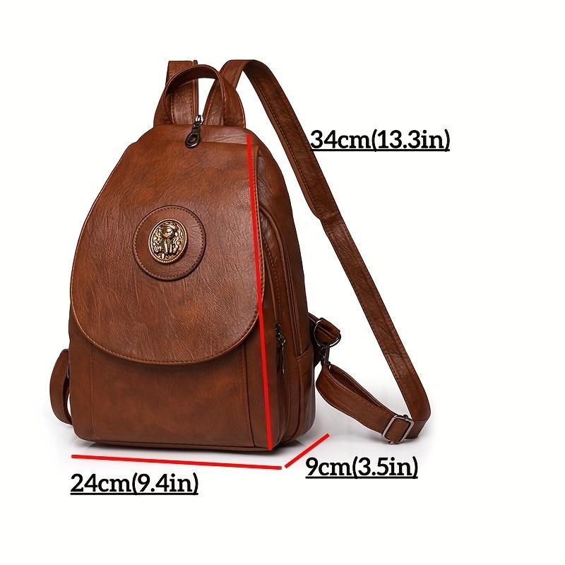 Solid Color Luxury Women Leather Backpacks For Girls Casual Daypack Black Vintage Backpack School Bags For Students