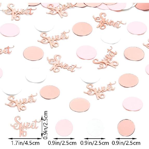 Sweet 16 Birthday Decorations for Girl Happy 16th Birthday Confetti Wedding Anniversary Table Scatter Party Supplies 300PC