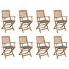 Day and Night - Day and Night Folding Garden Chairs 8 Units and Cushions Solid Acacia Wood