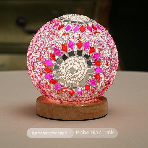 2024 Романтический и свободный богемный стиль, креативная зарядная настольная лампа, декоративная стеклянная лампа