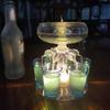 Party Drink Shot Dispenser with 6 Shot Glasses Set Acrylic Holder Drinking Game Tool Family Gathering Bar Wine Glass Set