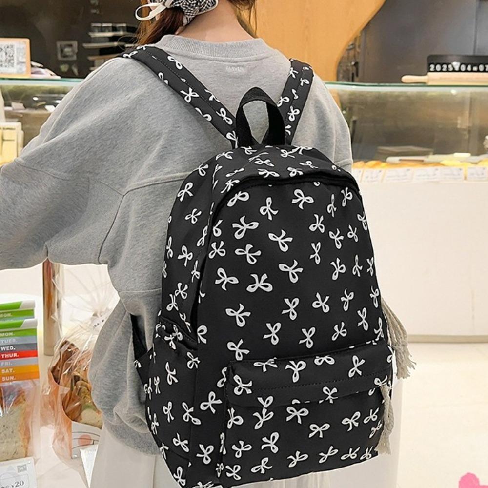 Large Capacity Bow Backpack Lightweight Teenagers Shoulder Bag Students School Bag Ladies/Girls