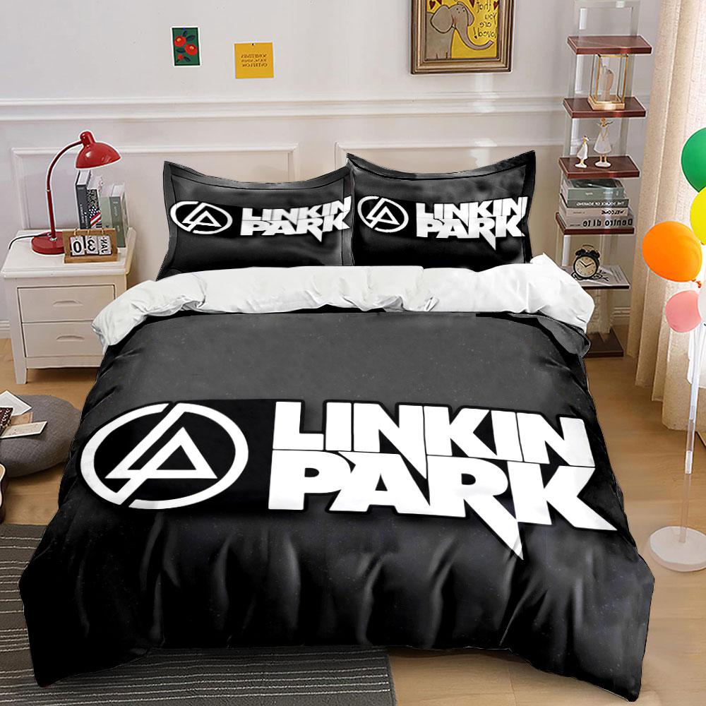 "Linkin Park logo text." Bedding sets Duvet cover sets Duvet covers Pillowcases(1 * Duvet Cover 2 * Pillowcases without duvet insert)