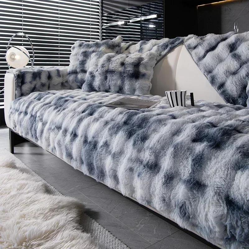 Мягкий плюшевый диванный полотенце утолщенный зимний теплый чехол для дивана гостиная глобальная противоскользящая подушка для дивана украшение для дома