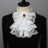 Renaissance Tulle Ruffled Neck Collar Clown Lace Choker Ruffle Collar Victorian Style Costume Collar