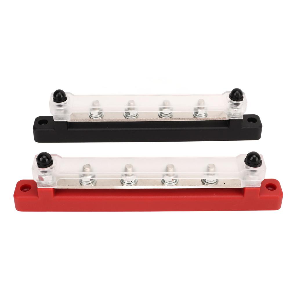 2Pcs DC12V‑48V 150A Power Distribution Block 6 Studs M6 Battery Bus Bar for Car RV Yacht Boat Black