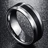 8MM Wide Black & White Electroplated Tungsten Steel Ring for Men