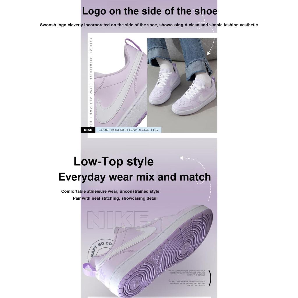 Nike Детские кроссовки Court Borough Low Recraft GS Barely Grape Purple Lilac-Bloom White DV5456-500