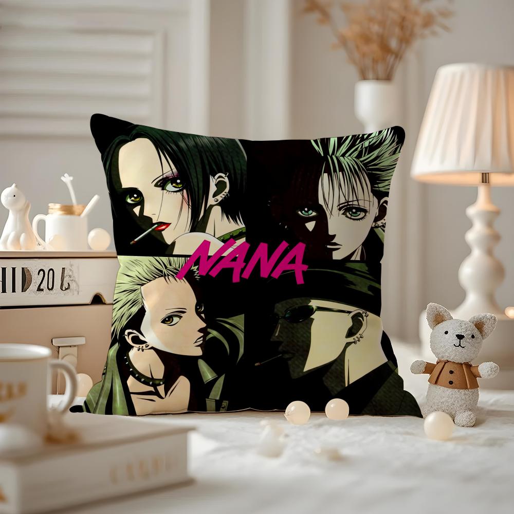 Anime Arrival NNana Cushion Cover Antidustmite Pillowcase Invisible zipper silky short plush Sofa cushion cover