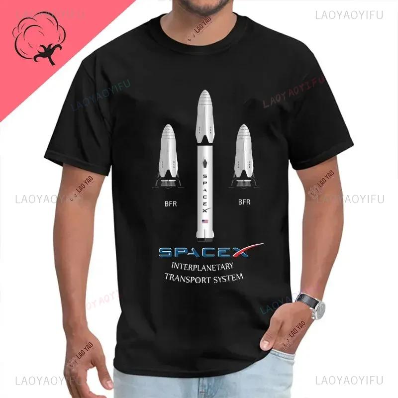 Space X Логотип Унисекс Хлопковая Футболка Марс Bfr Ракета Футболка Для Унисекс Spacex Starship Чертеж Харадзюку Панк Илон Маск Инженер Футболка