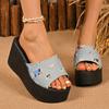 Fashion Women Slippers Summer New Wedges Platform Beach Sandals Trend Fashion Outdoor High Heels Slippers Slides Women Zapatos De Mujer