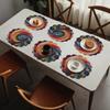 35cm Floral Print Linen Placemats 2D Printed Coaster Table Mats Bohemian Style Placemats  Kitchen