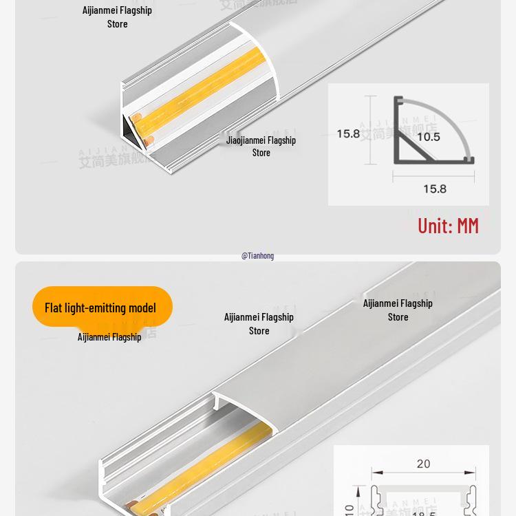 Светоотражающая полоса, расположенная под углом 45°, для освещения потолка и балконной шторы