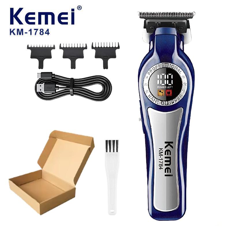 Kemei KM-1784 Электрический триммер для волос Беспроводной окантовочный триммер Машинка для стрижки волос Перезаряжаемая Машина для финальной стрижки волос Мужской триммер для бороды