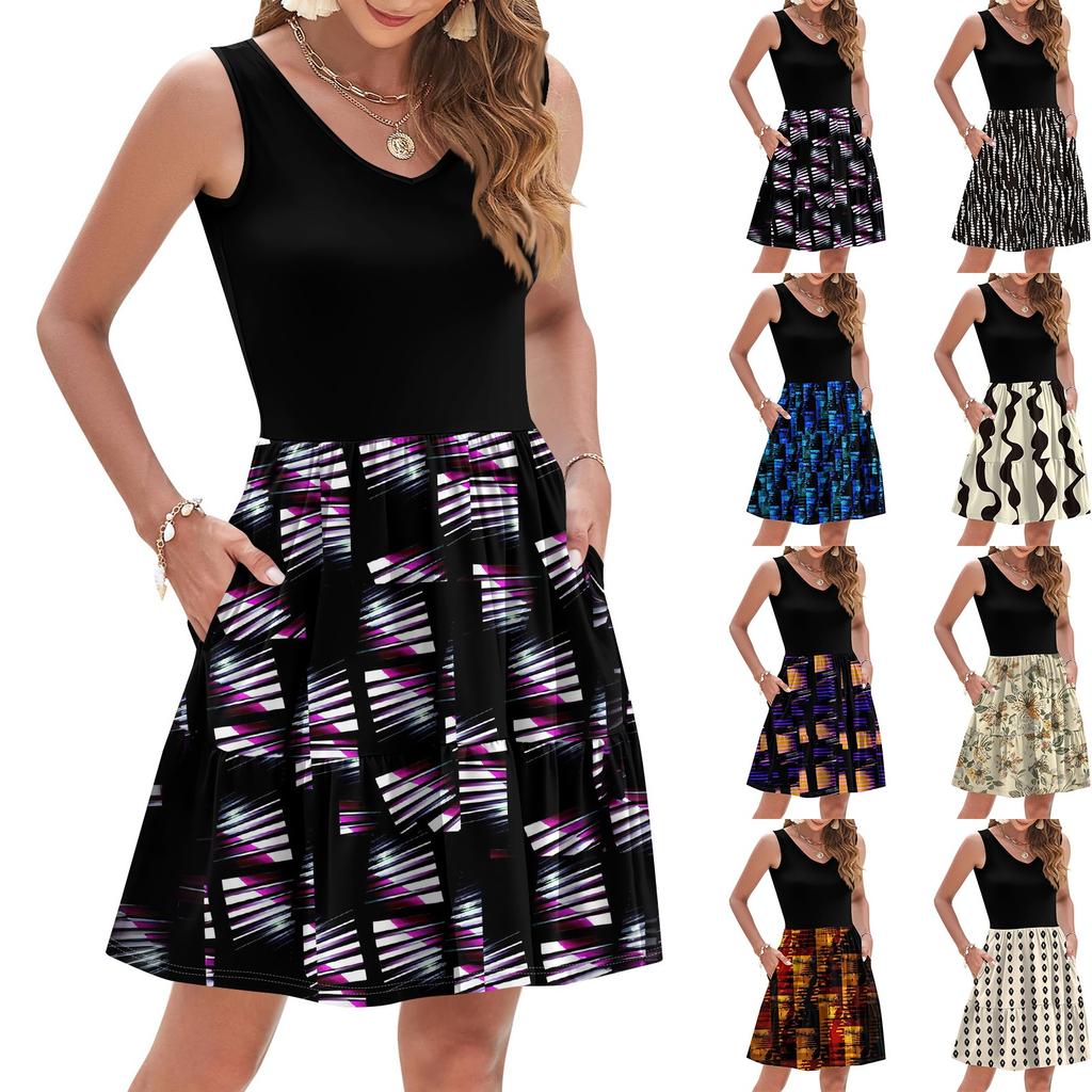 Женские летние платья без рукавов повседневные свободные летние платья на пуговицах с карманами