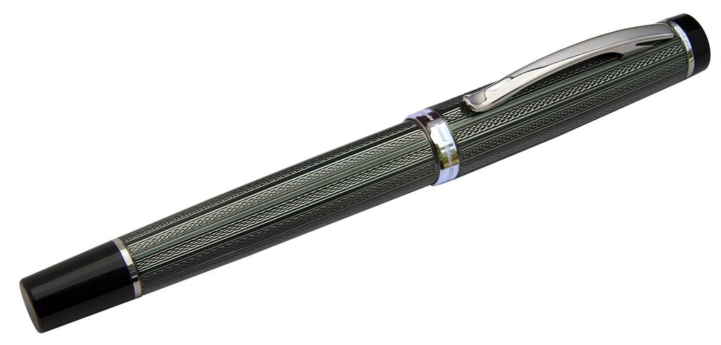 Xezo Incognito Fountain Pen Extra Fine Platinum Plated On Zinc Limited Edition Serialized Nib.Pure Green.Handmade