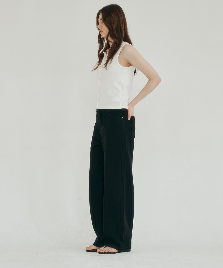 LOSSYROW Calm Line Semi Wide Denim Black