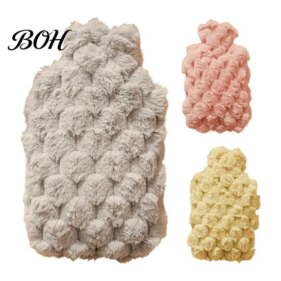 Washable Cover Hot Water Bag 1000ML Plush Bottle, Leakproof PVC Bag, Long Leak Proof Bottle Lasting Heat Retention, Winter Warm for Pain Relief