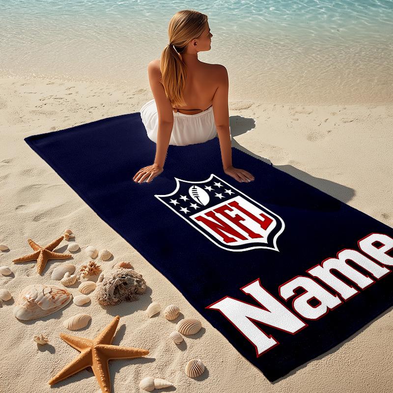 Personalized Name Nfl Name printed beach towel,a quick-drying, absorbent mat suitable for the beach, pool, gym, and travel fans gift 69