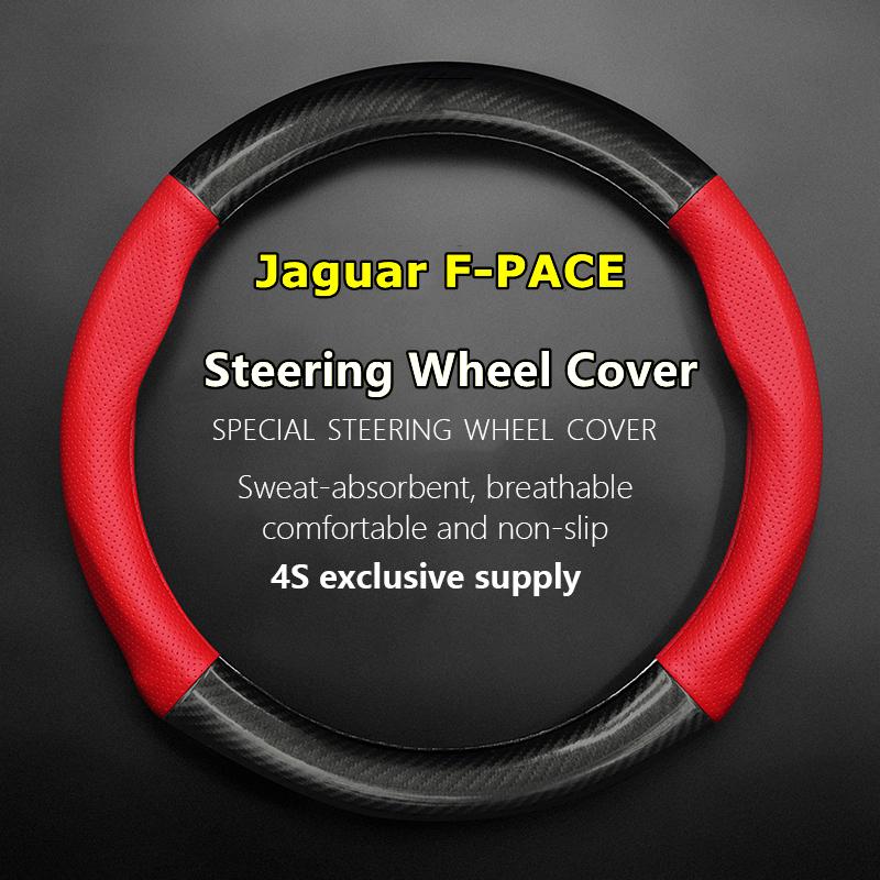 No Smell Thin For Jaguar F-PACE Steering Wheel Cover Leather Fit 250PS R-Dynamic S SE HSE 2022 P400 Sport 2023 SVE