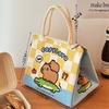 Kawaii Cartoon Capybara Lunch Box Bag Insulated Tote Bag Bento Bag Lunch Bags For Women Girls Portable Thermos Bag Gifts