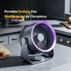 2024 New Multifunctional Electric Fan 3-speed Circulation Machine Wireless Portable Household Silent Ventilation Fan Desktop Cooling Fan 4000mah